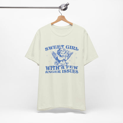 Sweet Girl With A Few Anger Issues Funny Retro Shirt - KILLER RETRO