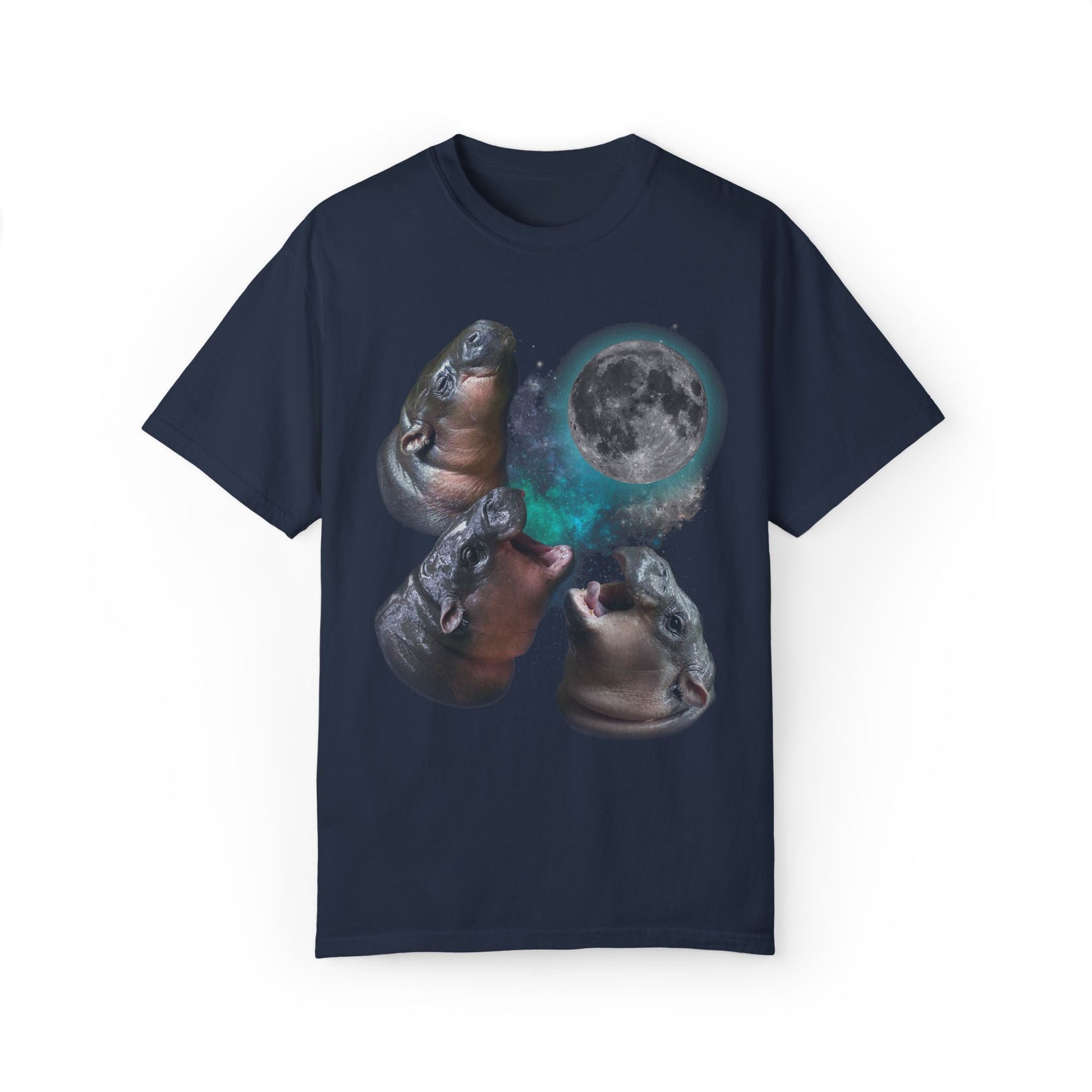 Three Moo Deng Howling At Moon Retro T-shirt. - KILLER RETRO