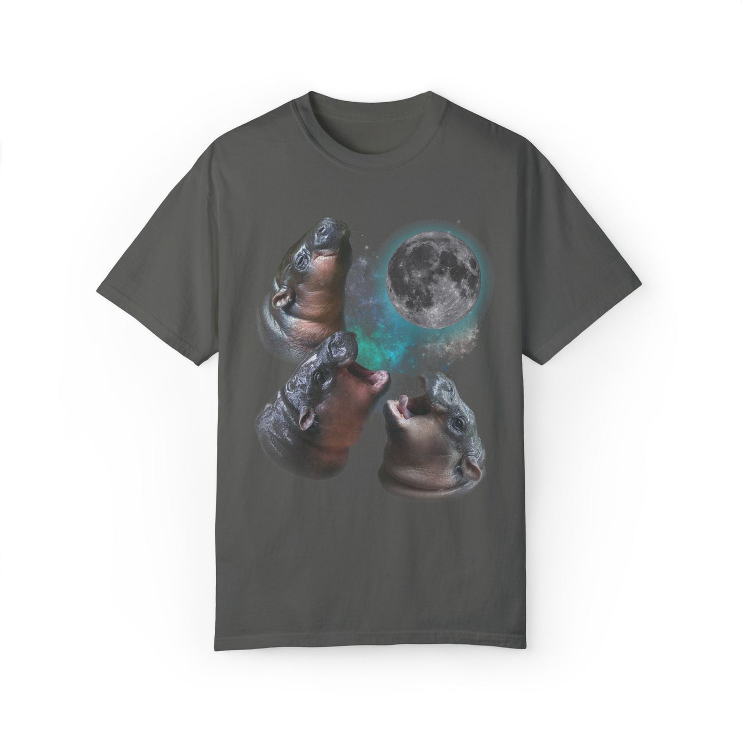 Three Moo Deng Howling At Moon Retro T-shirt. - KILLER RETRO