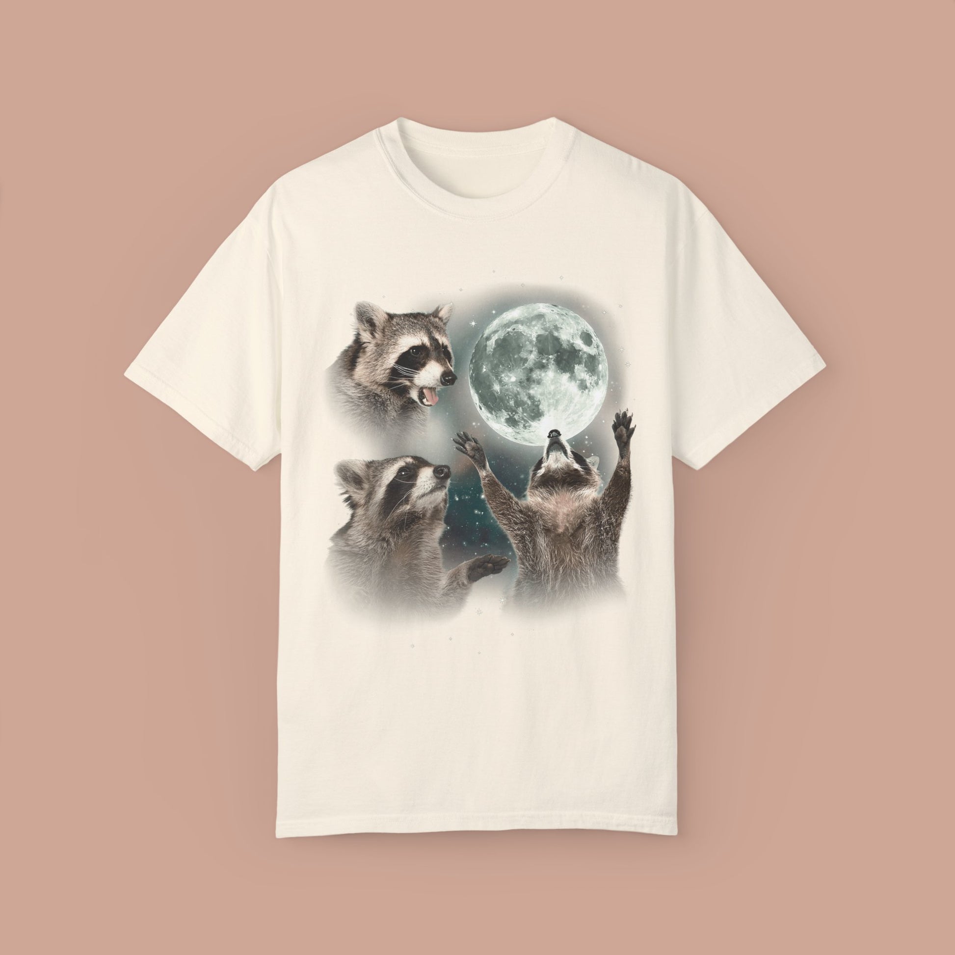 Three Raccoons Moon Vintage T-shirt. - KILLER RETRO