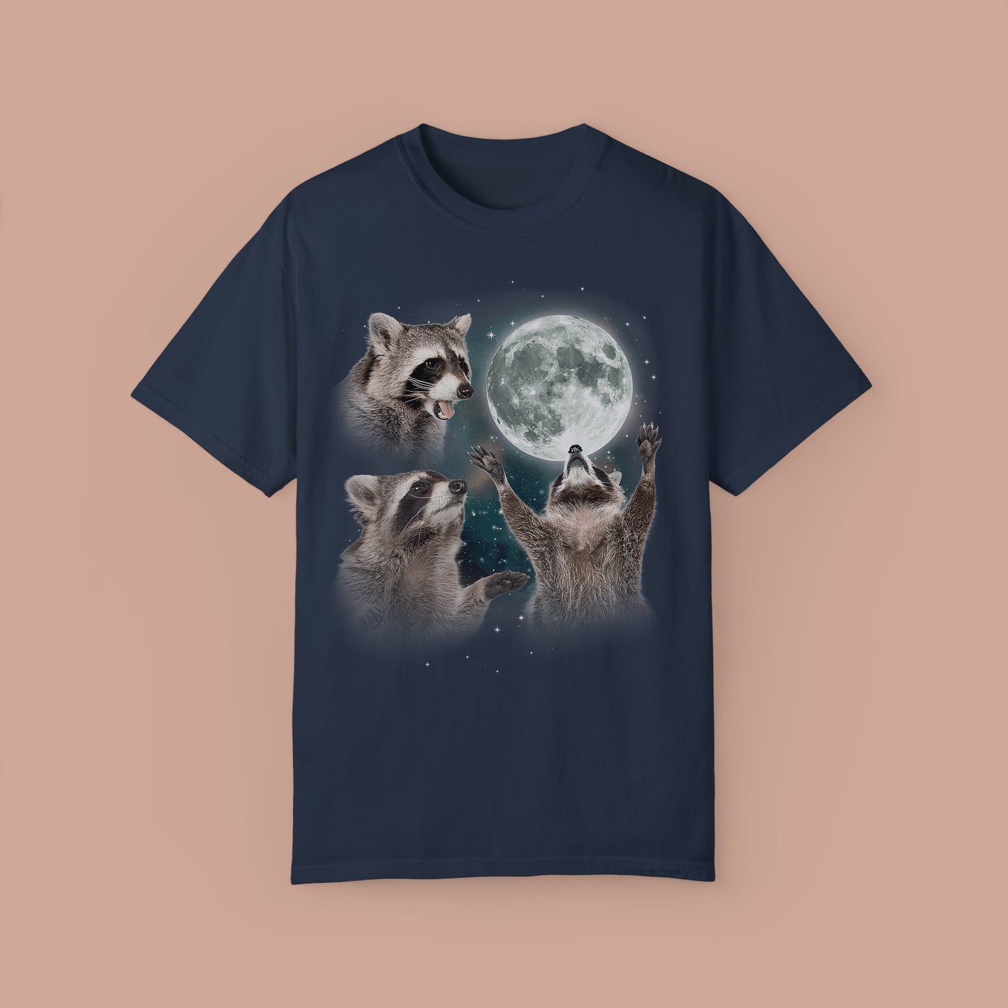 Three Raccoons Moon Vintage T-shirt. - KILLER RETRO