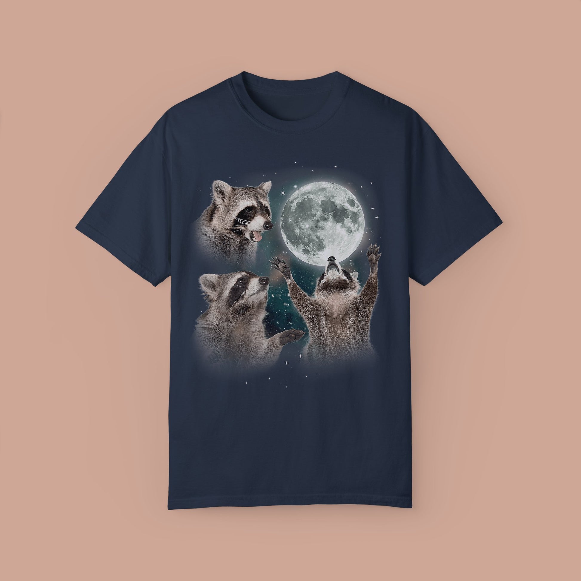 Three Raccoons Moon Vintage T-shirt. - KILLER RETRO