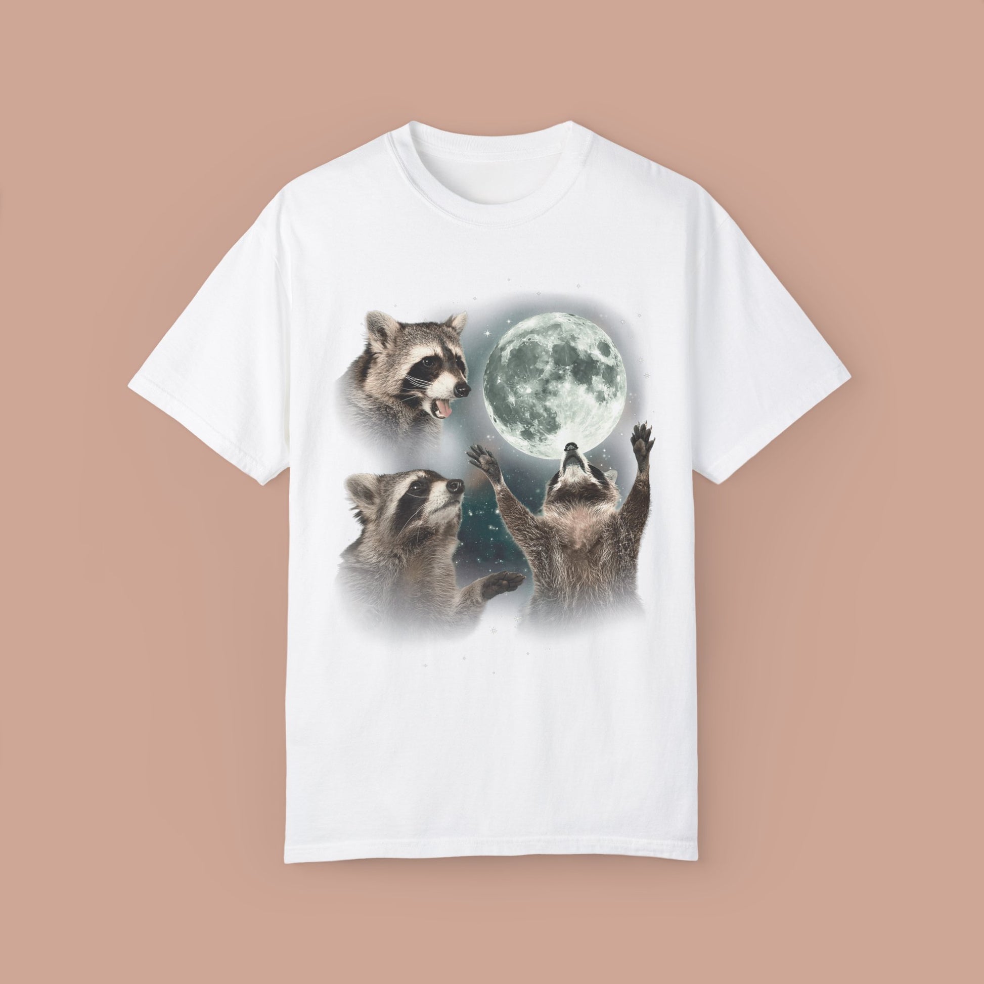 Three Raccoons Moon Vintage T-shirt. - KILLER RETRO