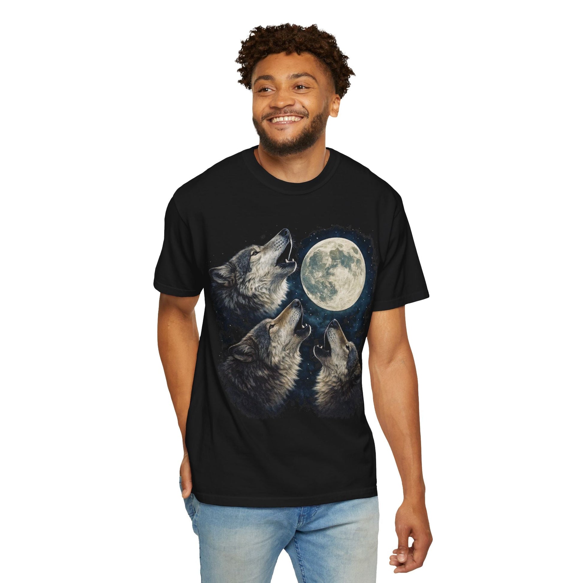 Vintage 90's Howling Wolves Graphic T-Shirt - KILLER RETRO