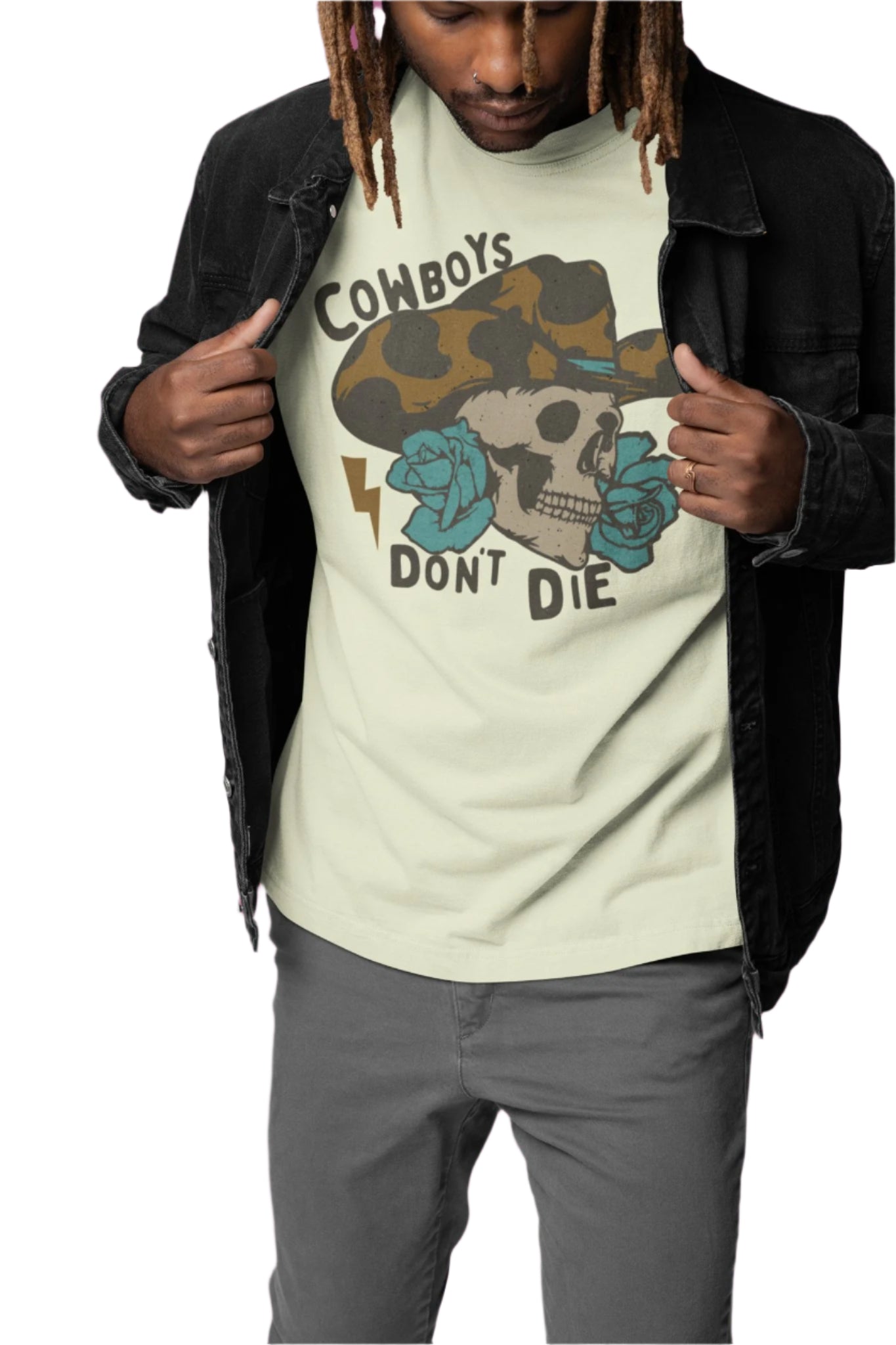 Vintage Cowboys Don't Die Retro Graphic Tee - KILLER RETRO