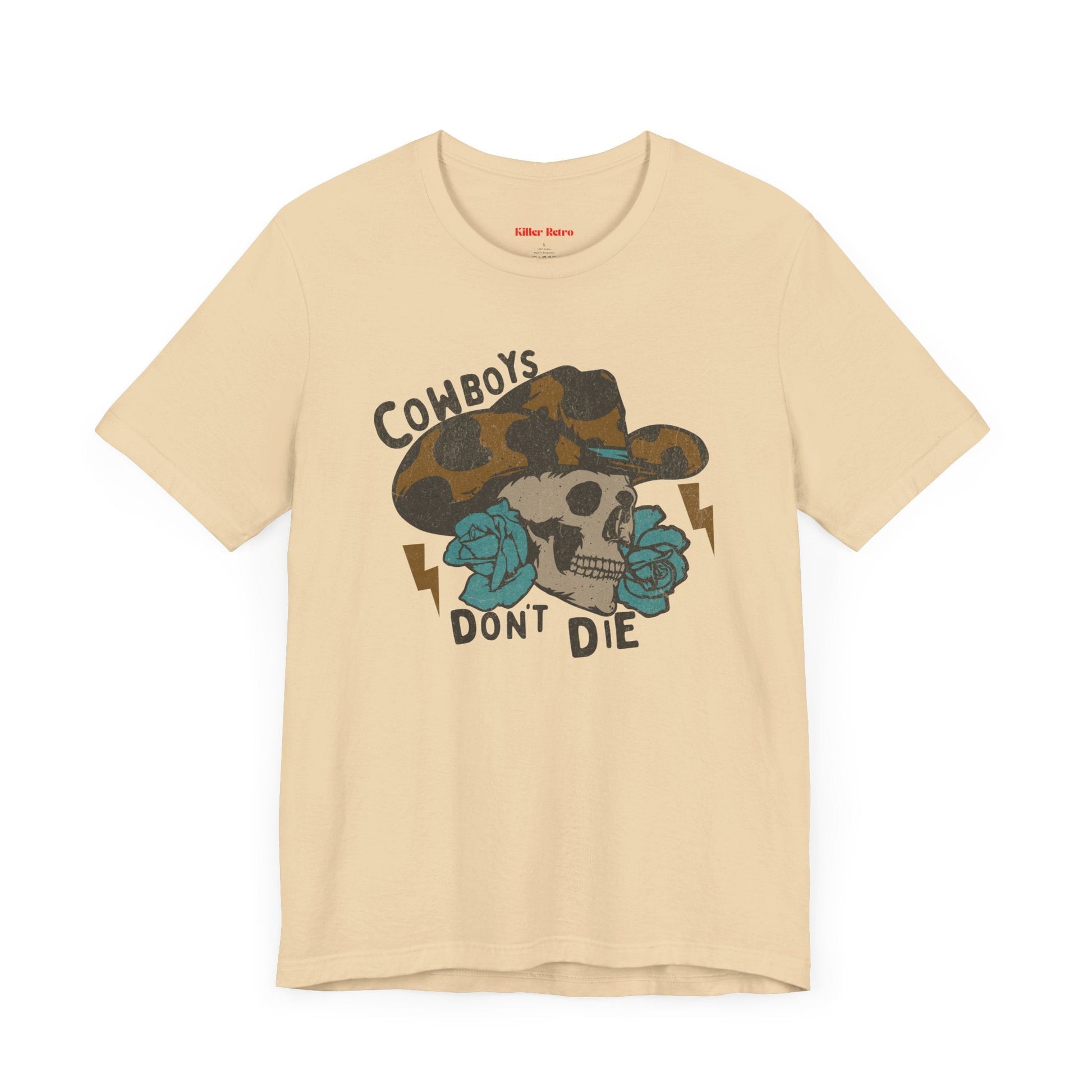 Vintage Cowboys Don't Die Retro Graphic Tee - KILLER RETRO