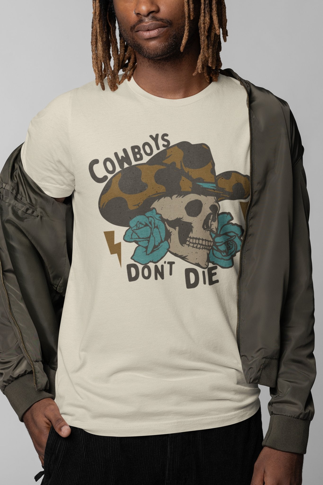 Vintage Cowboys Don't Die Retro Graphic Tee - KILLER RETRO
