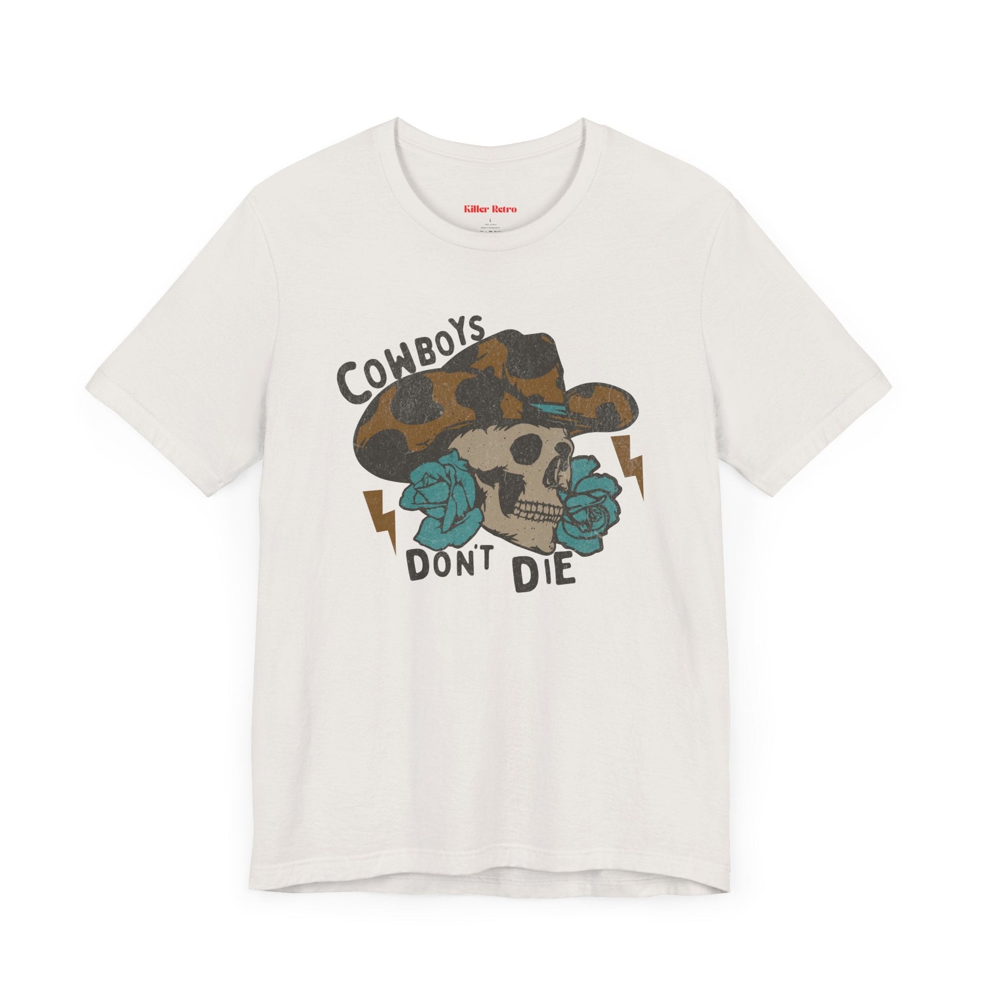 Vintage Cowboys Don't Die Retro Graphic Tee - KILLER RETRO