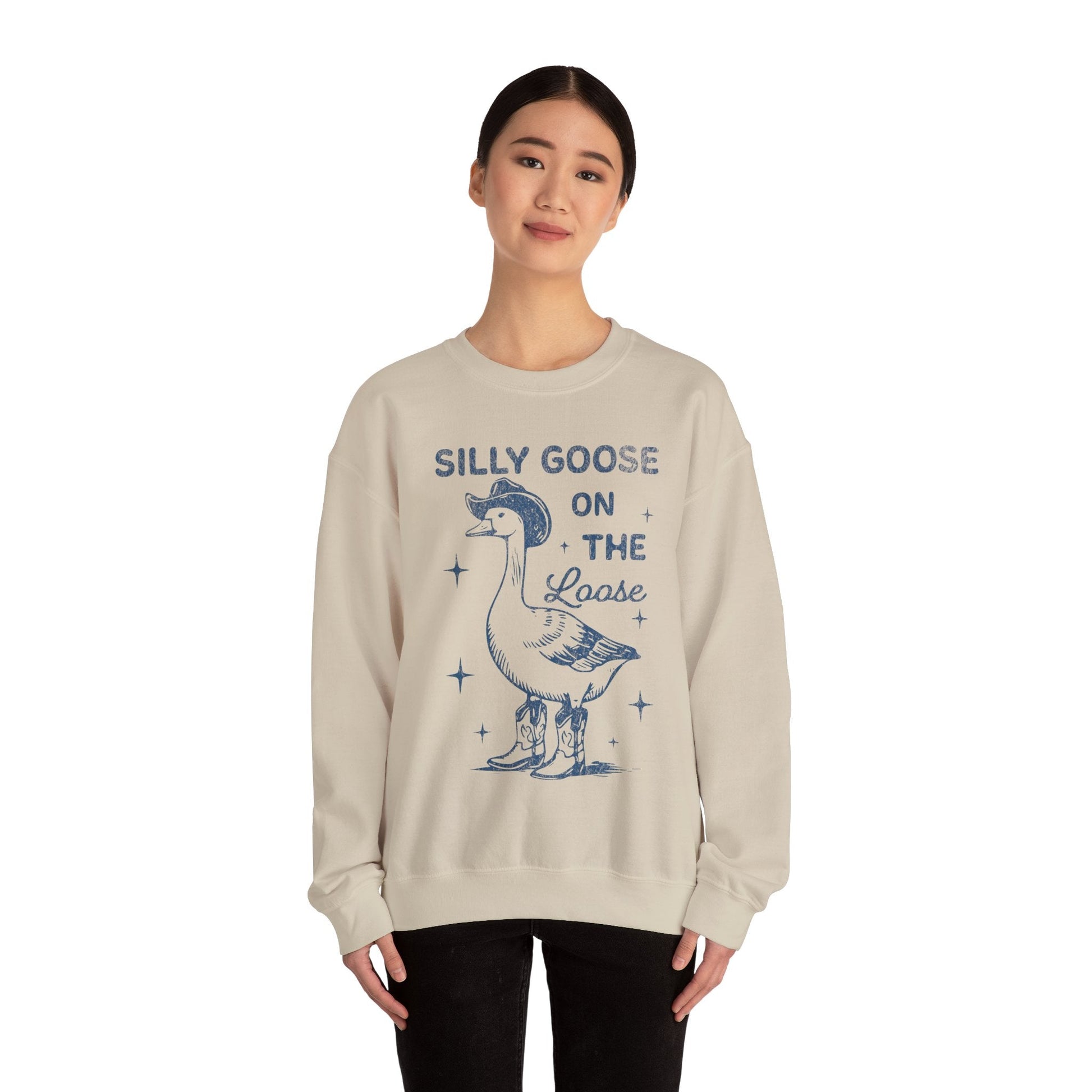 Vintage Silly Goose Sweatshirt - Funny Retro Graphic Tee with 90s Aesthetic - Cowgirl Western Tee - KILLER RETRO