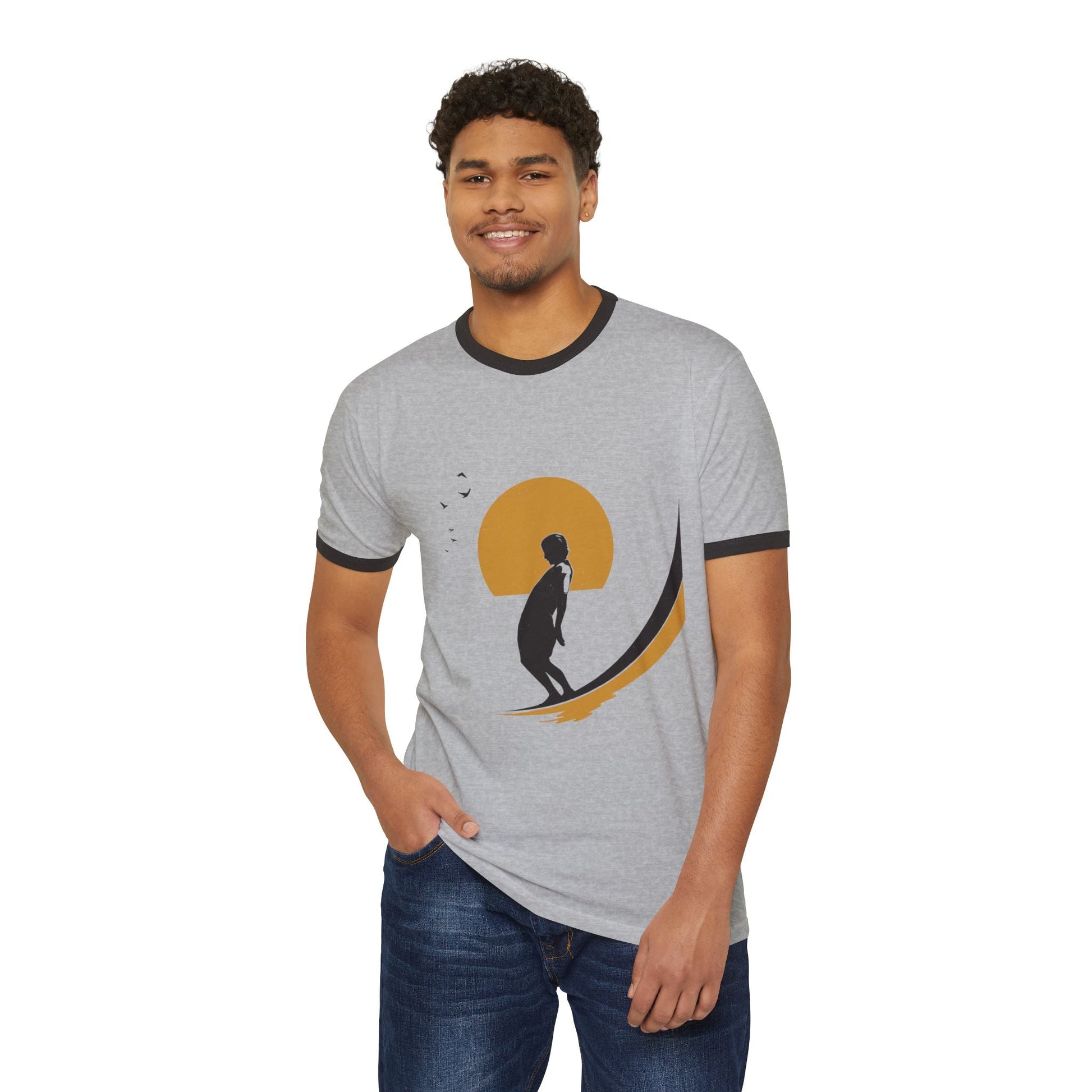 Vintage Surf in Sunset Retro Ringer T-Shirt - KILLER RETRO