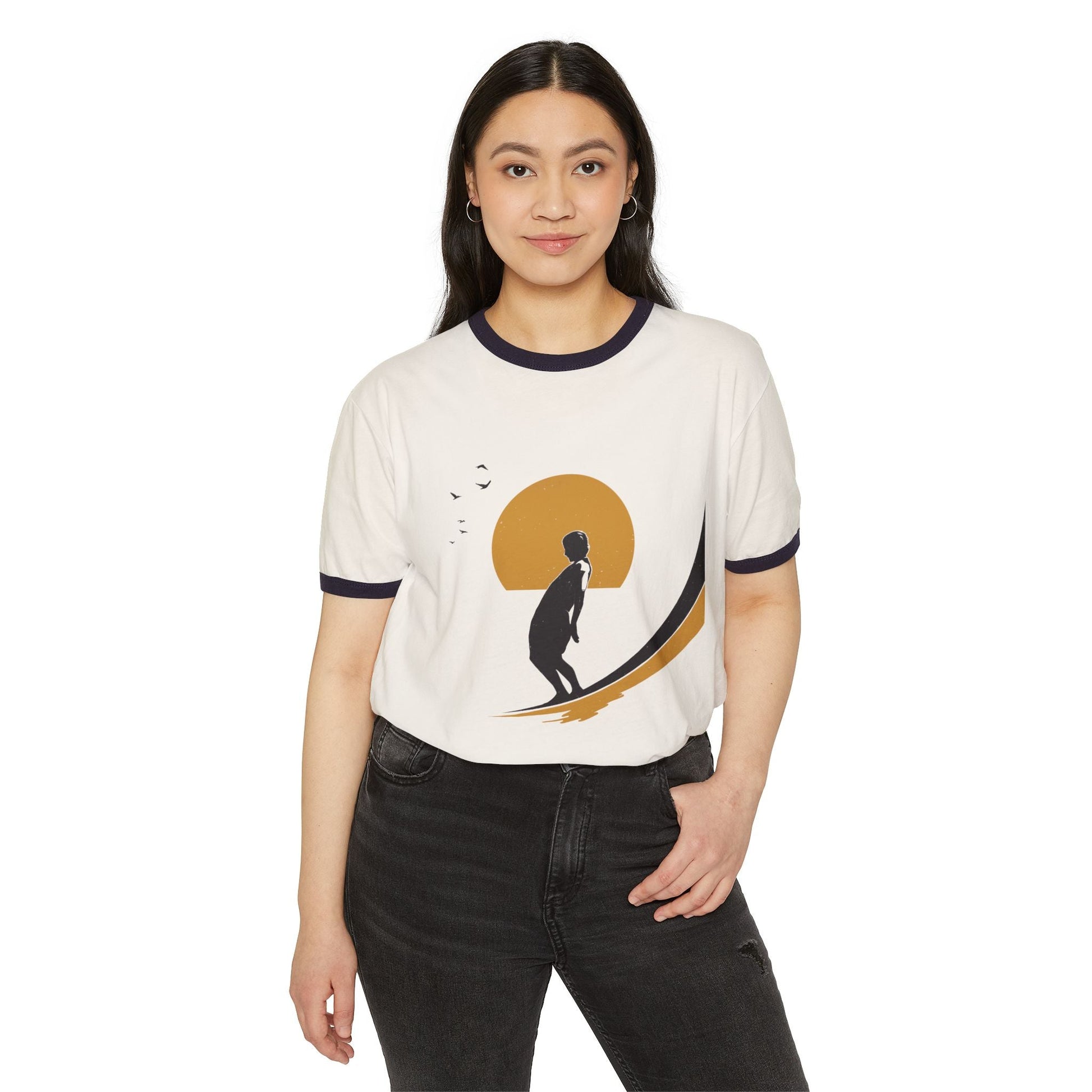 Vintage Surf in Sunset Retro Ringer T-Shirt - KILLER RETRO