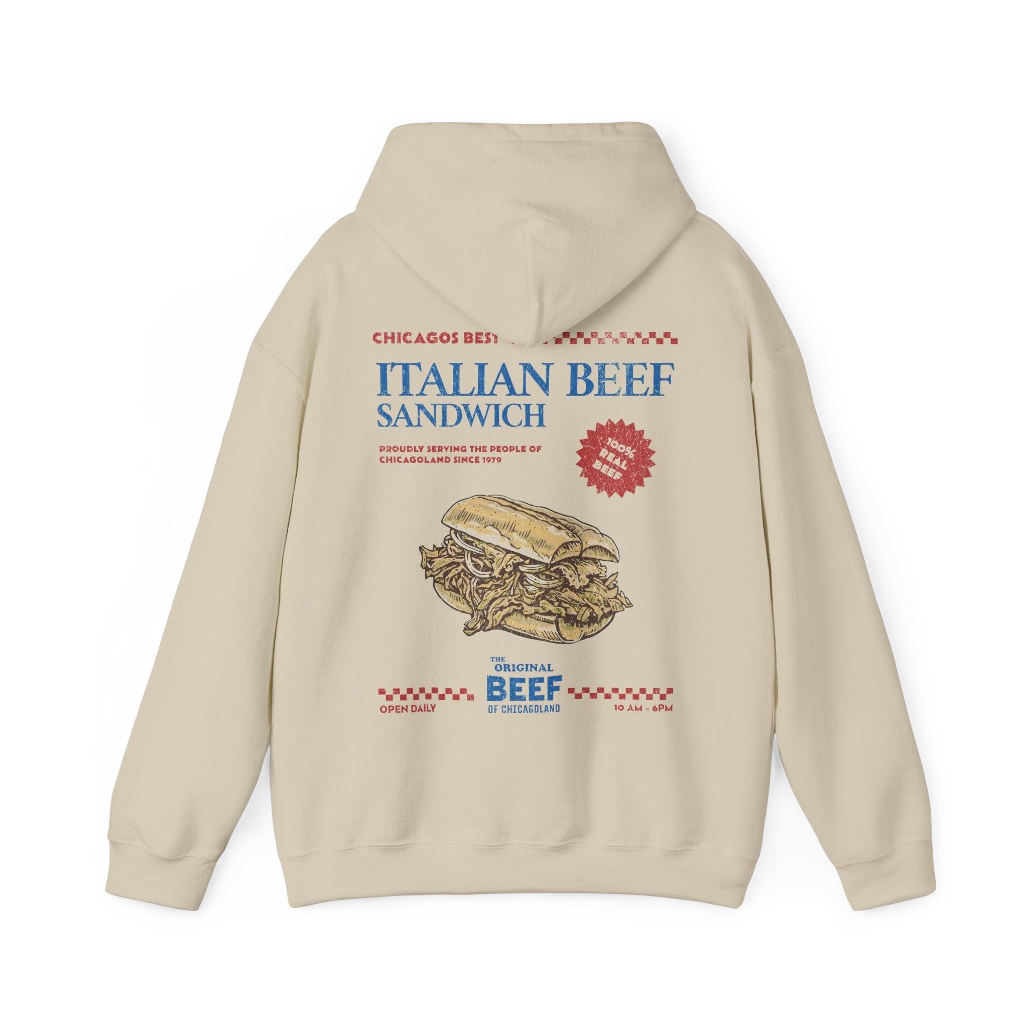 Vintage The Original Beef Hoodie. Italian Beef Sandwich Retro Hoodie - KILLER RETRO
