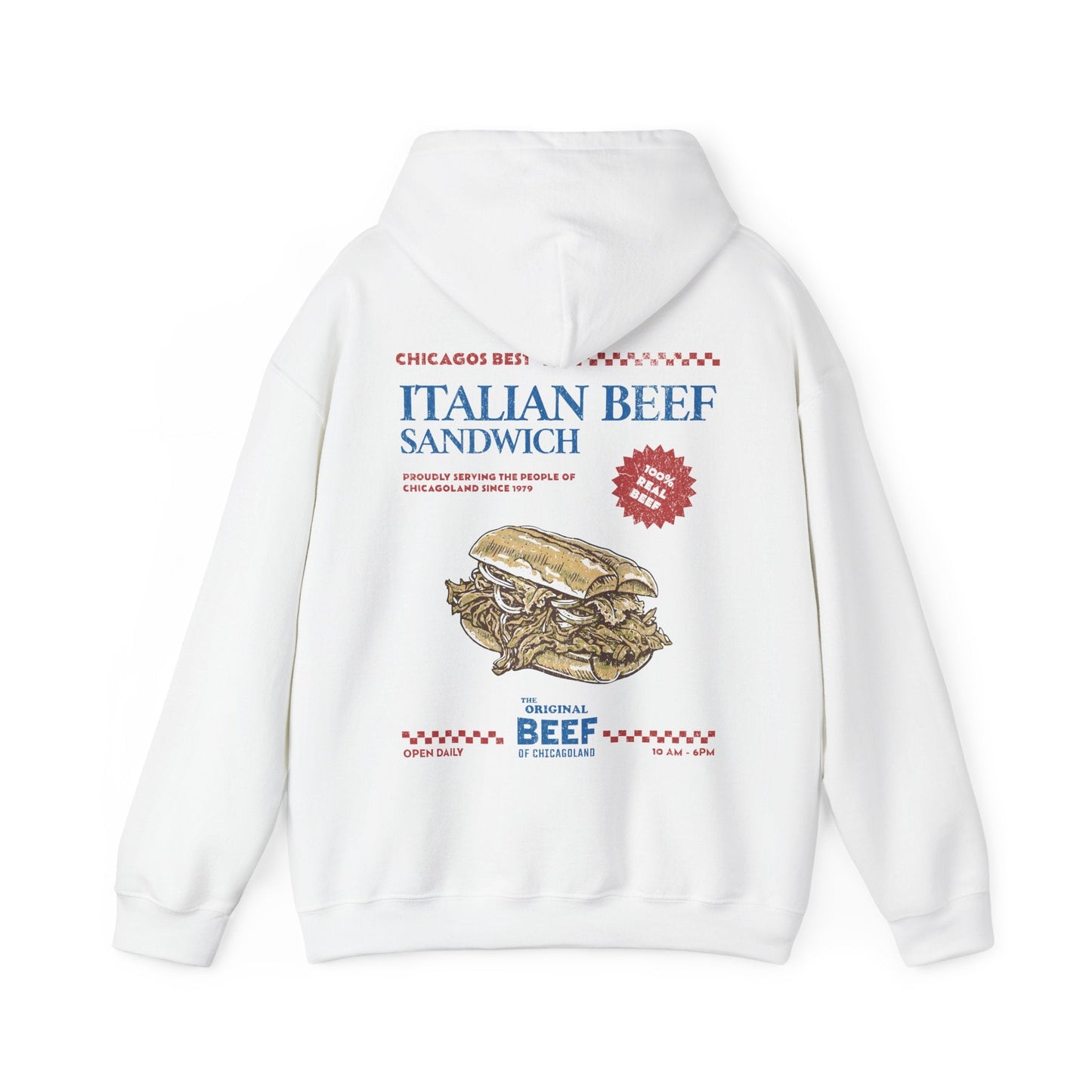Vintage The Original Beef Hoodie. Italian Beef Sandwich Retro Hoodie - KILLER RETRO