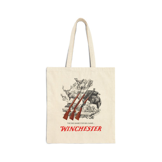 Vintage Winchester Canvas Tote Bag, Eco - Friendly Grocery Bag, Gift for Hunters, Camping Tote, Stylish Beach Bag - KILLER RETRO